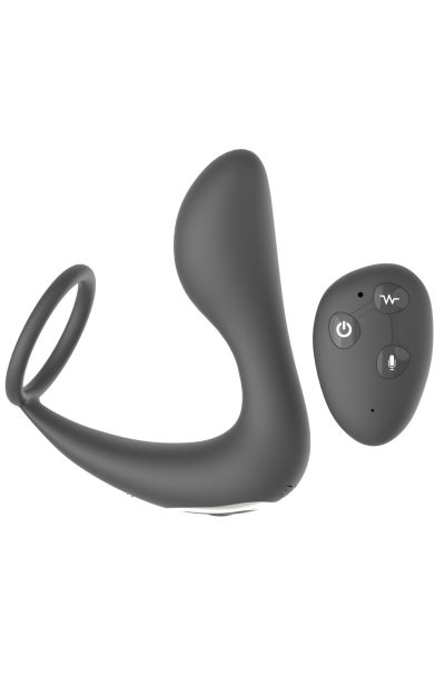 Stimulateur de prostate télécommandé avec micro décharge électrique et avec option commande vocale JUNO Couleur : Noir