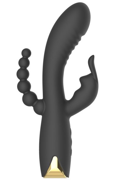 Vibromasseur triple stimulation très puissant noir USB Couleur : Noir