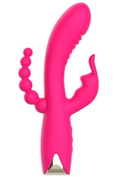 Accueil 14 Vibromasseur triple stimulation très puissant rose USB Couleur : Rose