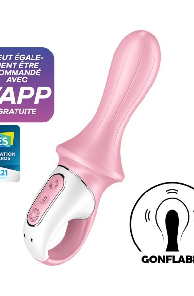 Vibromasseur anal gonflant connecté rose USB Air Pump Booty 5+ Satisfyer Couleur : Rose