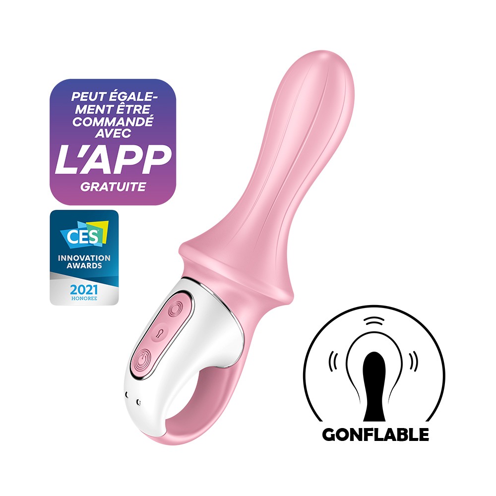 Vibromasseur anal gonflant connecté rose USB Air Pump Booty 5+ Satisfyer Couleur : Rose 1 Vibromasseur anal gonflant connecté rose USB Air Pump Booty 5+ Satisfyer Couleur : Rose