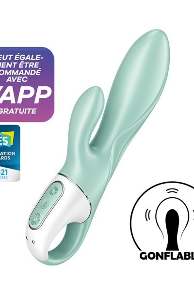 Vibromasseur rabbit gonflant connecté, USB Air Pump Bunny 5+ Satisfyer Couleur : Vert