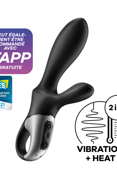 Accueil 14 Vibromasseur rabbit noir USB, chauffant et connecté Heat Climax+ Satisfyer Couleur : Noir