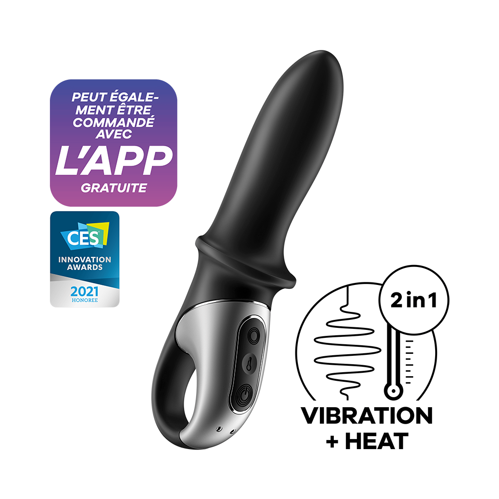 Vibromasseur noir USB, chauffant et connecté Hot Passion Satisfyer Couleur : Noir 1 Vibromasseur noir USB, chauffant et connecté Hot Passion Satisfyer Couleur : Noir