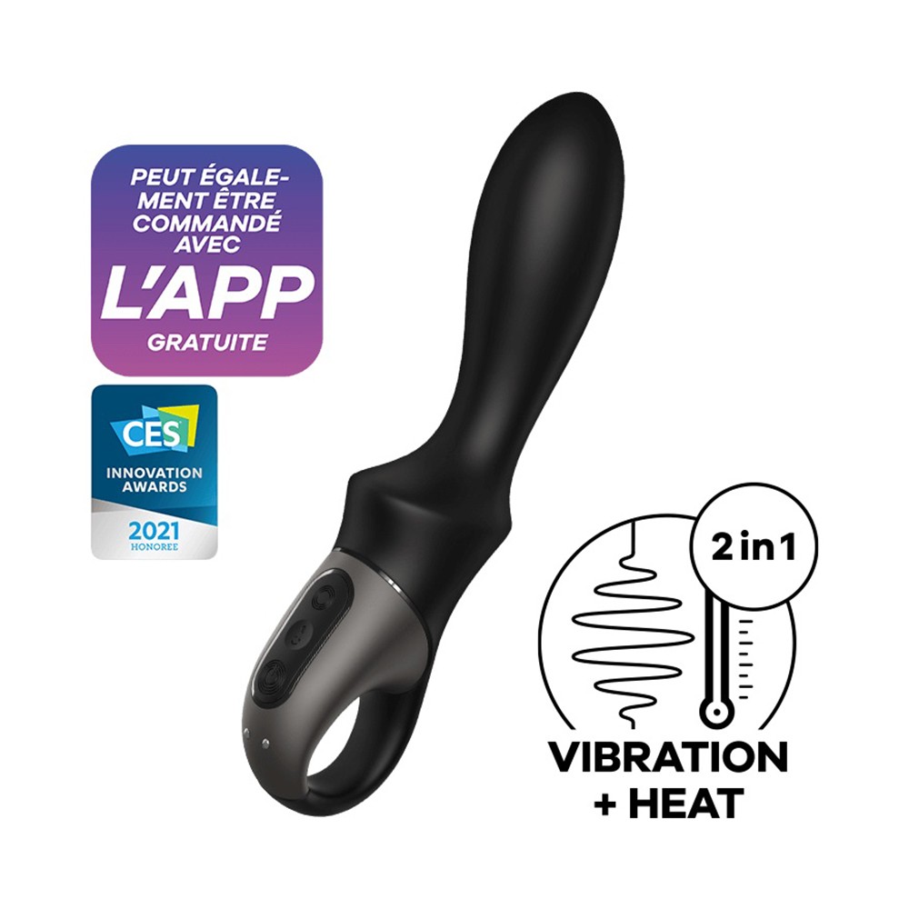 Vibromasseur noir USB, chauffant et connecté Heat Climax Satisfyer Couleur : Noir 1 Vibromasseur noir USB, chauffant et connecté Heat Climax Satisfyer Couleur : Noir