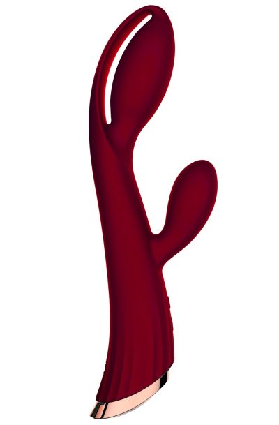 Vibromasseur rouge avec stimulateur de clitoris LRIS USB Couleur : Rouge