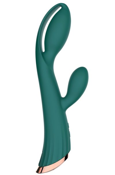Vibromasseur vert avec stimulateur de clitoris LRIS USB Couleur : Vert