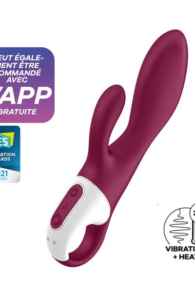 Rabbit chauffant connecté USB rouge Heated Affair Satisfyer Couleur : Rouge