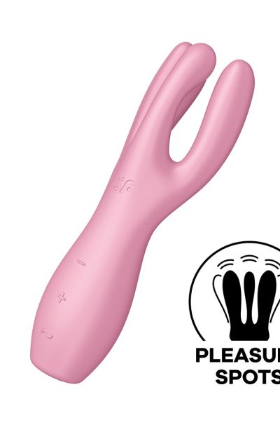 Vibromasseur point G avec stimulateur de clitoris USB rose Threesome 3 Satisfyer Couleur : Rose