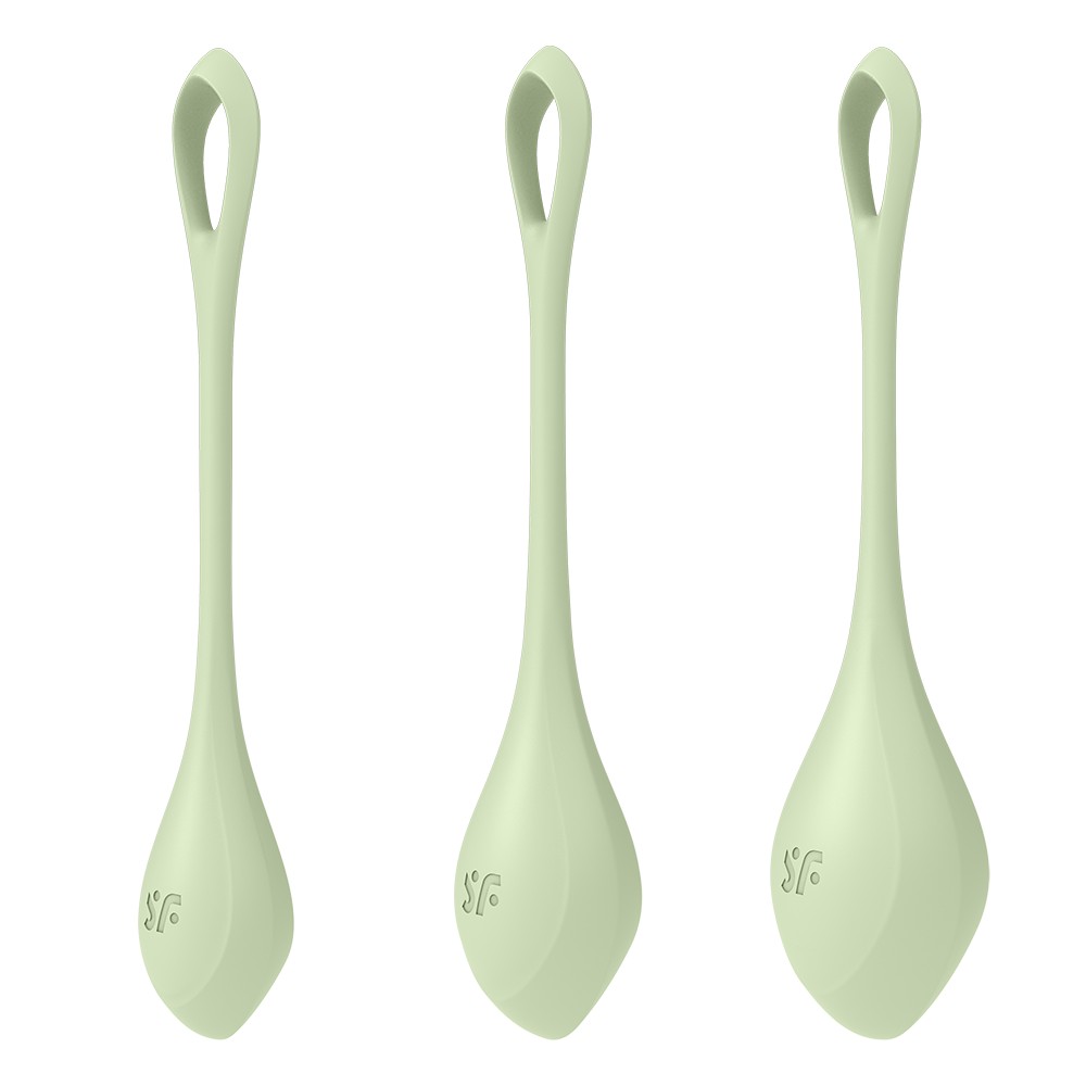 Set de 3 boules de geisha vert pastel Yoni Power 2 Satisfyer Couleur : Vert 1 Set de 3 boules de geisha vert pastel Yoni Power 2 Satisfyer Couleur : Vert