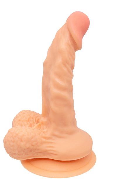 Gode ventouse réaliste avec testicules coloris chair Couleur : Chair