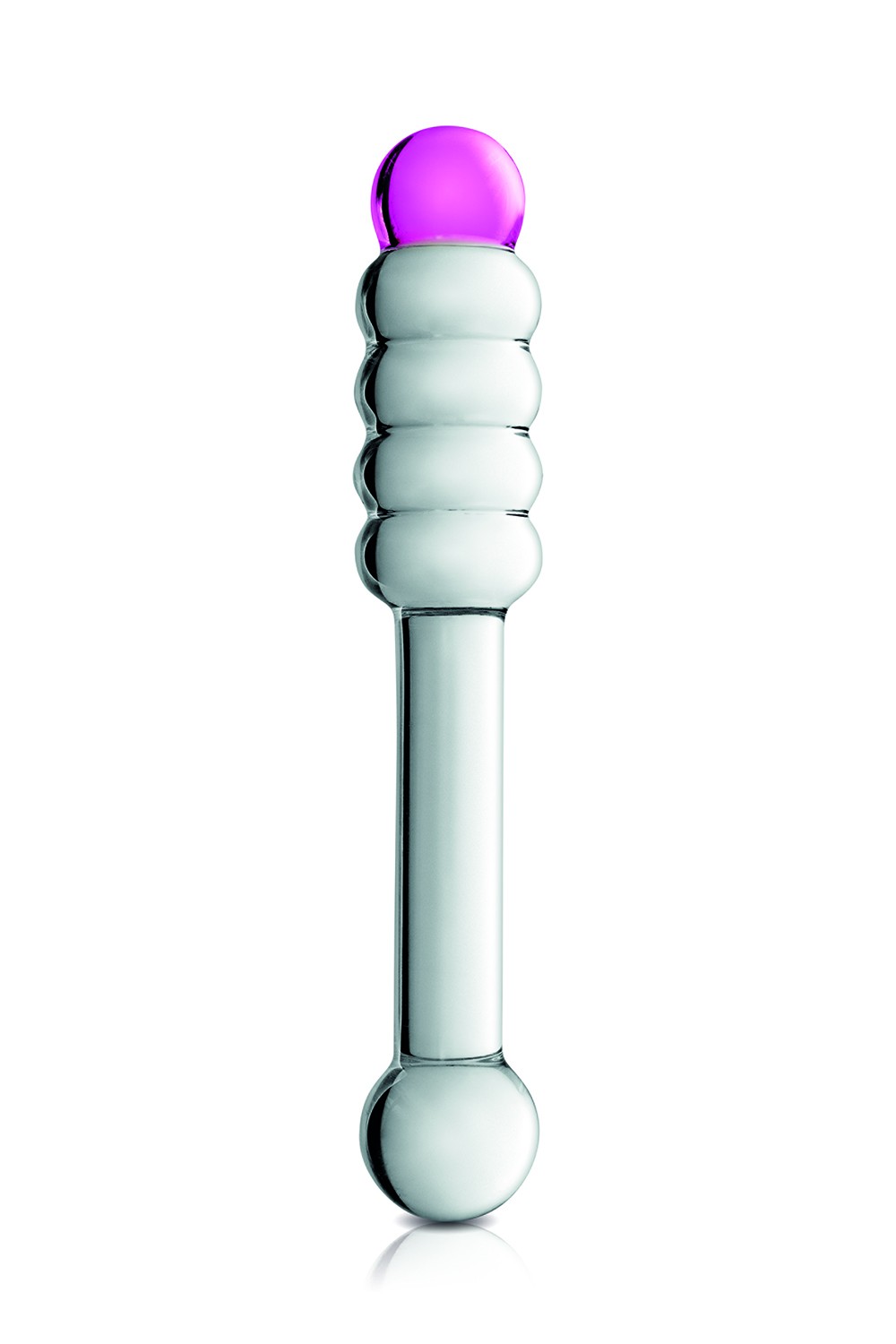 Gode en verre bicolor n°11 Glossy Couleur : Transparent et rose 1 Gode en verre bicolor n°11 Glossy Couleur : Transparent et rose