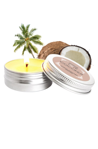 Mini Bougie de massage Noix de coco 30ml 100% naturelle Contenance : 30 ML, Parfum : Noix de coco