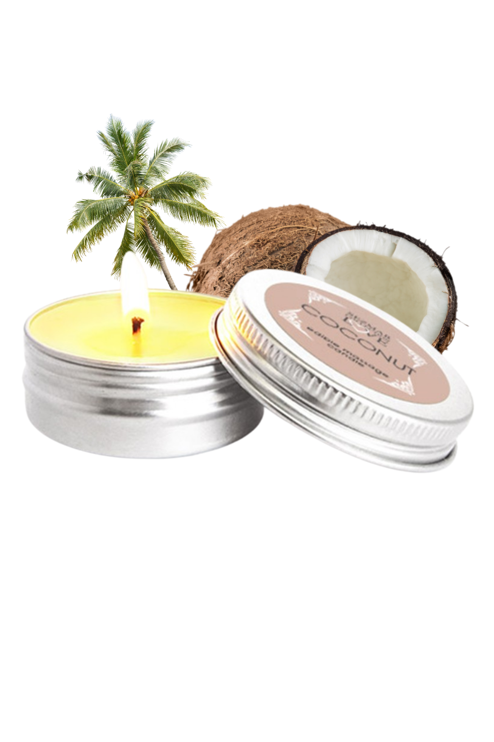 Mini Bougie de massage Noix de coco 30ml 100% naturelle Contenance : 30 ML, Parfum : Noix de coco 1 Mini Bougie de massage Noix de coco 30ml 100% naturelle Contenance : 30 ML, Parfum : Noix de coco