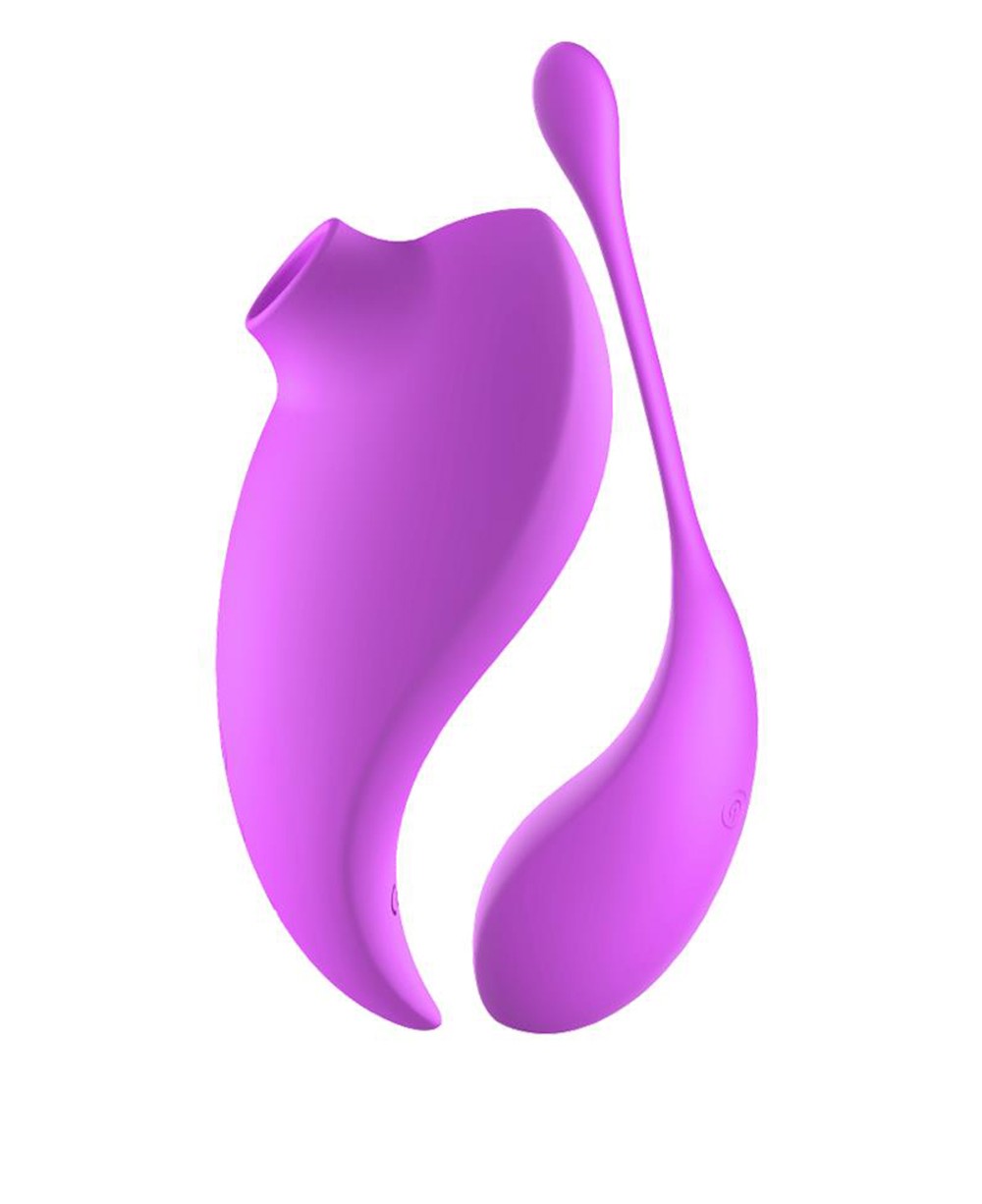 2en1 Stimulateur clitoridien à picots par aspiration avec son œuf vibrant à distance violet Couleur : Violet 1 2en1 Stimulateur clitoridien à picots par aspiration avec son œuf vibrant à distance violet Couleur : Violet