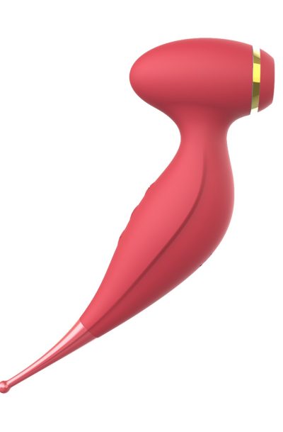 Accueil 15 Oiseau du Paradis - Vibromasseur 2 en 1 avec vibration clitoridienne par membrane et embout stimulateur rouge Couleur : Rouge, Contenance : Par 1