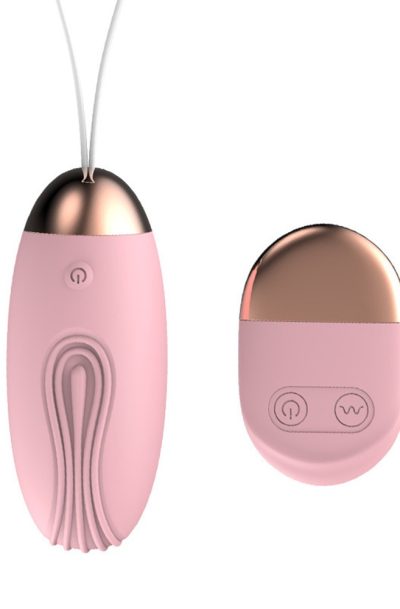 Oeuf vibrant rainuré rose USB avec télécommande Taille : TU, Couleur : Rose Vintage, Contenance : Par 1