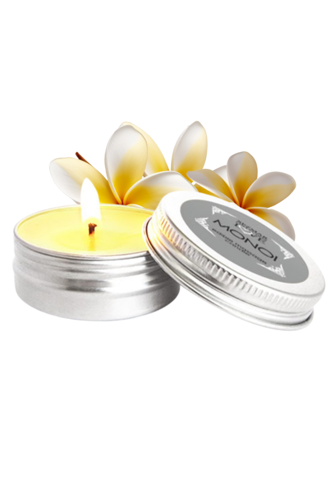 Accueil 16 Mini Bougie de massage Monoï 30ml 100% naturelle Contenance : 30 ML, Parfum : Monoi