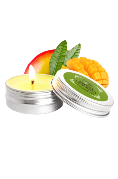 Accueil 19 Mini Bougie de massage Mangue 30ml 100% naturelle Contenance : 30 ML, Parfum : Mangue