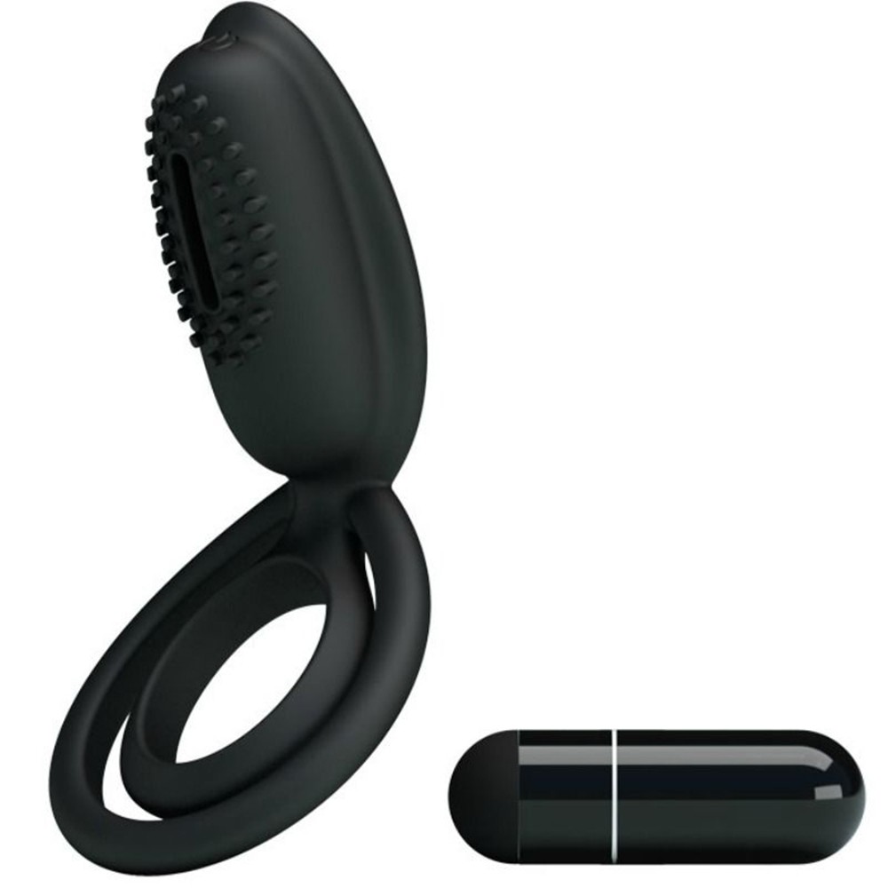 Cockring vibrant en silicone avec stimulateur clitoridien Esther Couleur : Noir 1 Cockring vibrant en silicone avec stimulateur clitoridien Esther Couleur : Noir
