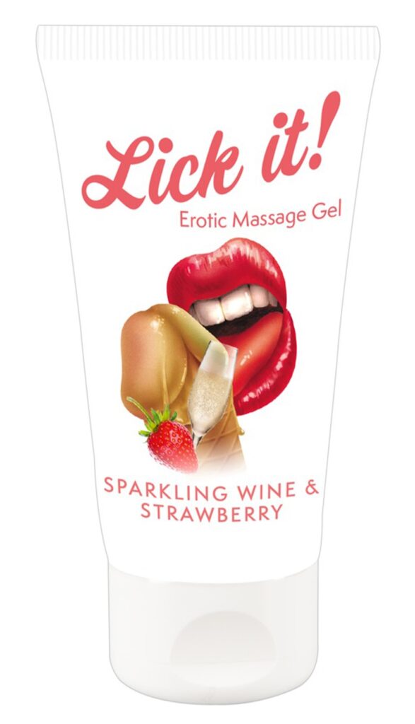 Accueil 15 Lubrifiant et gel de massage végétalien comestible goût fraise/vin pétillant 50ml Contenance : 50 ML, Parfum : Fraise vin pétillant