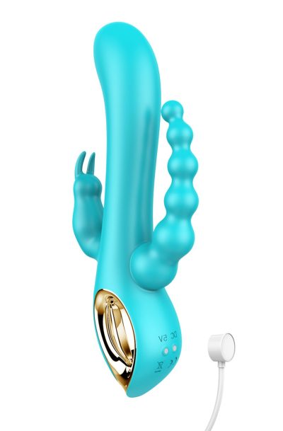 Accueil 14 Vibromasseur rabbit bleu avec chapelet vibrant Couleur : Bleu, Contenance : Par 1