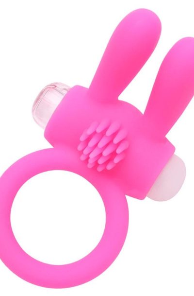 Anneau vibrant silicone rose avec oreilles de lapin Couleur : Rose
