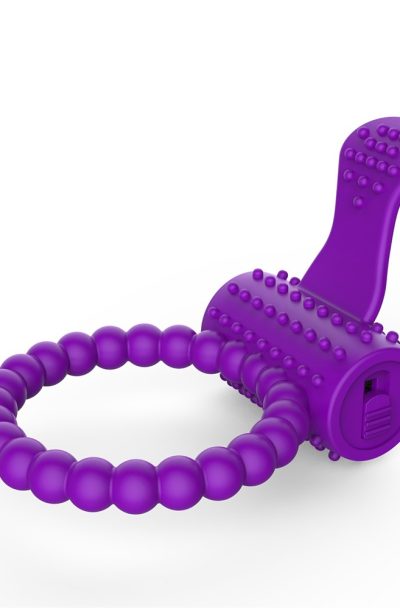 Anneau violet vibrant silicone avec langue picot Couleur : Violet