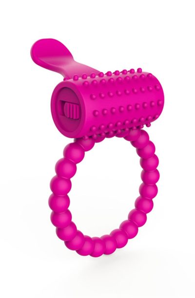 Anneau fuschia vibrant silicone avec langue picot Couleur : Fuschia