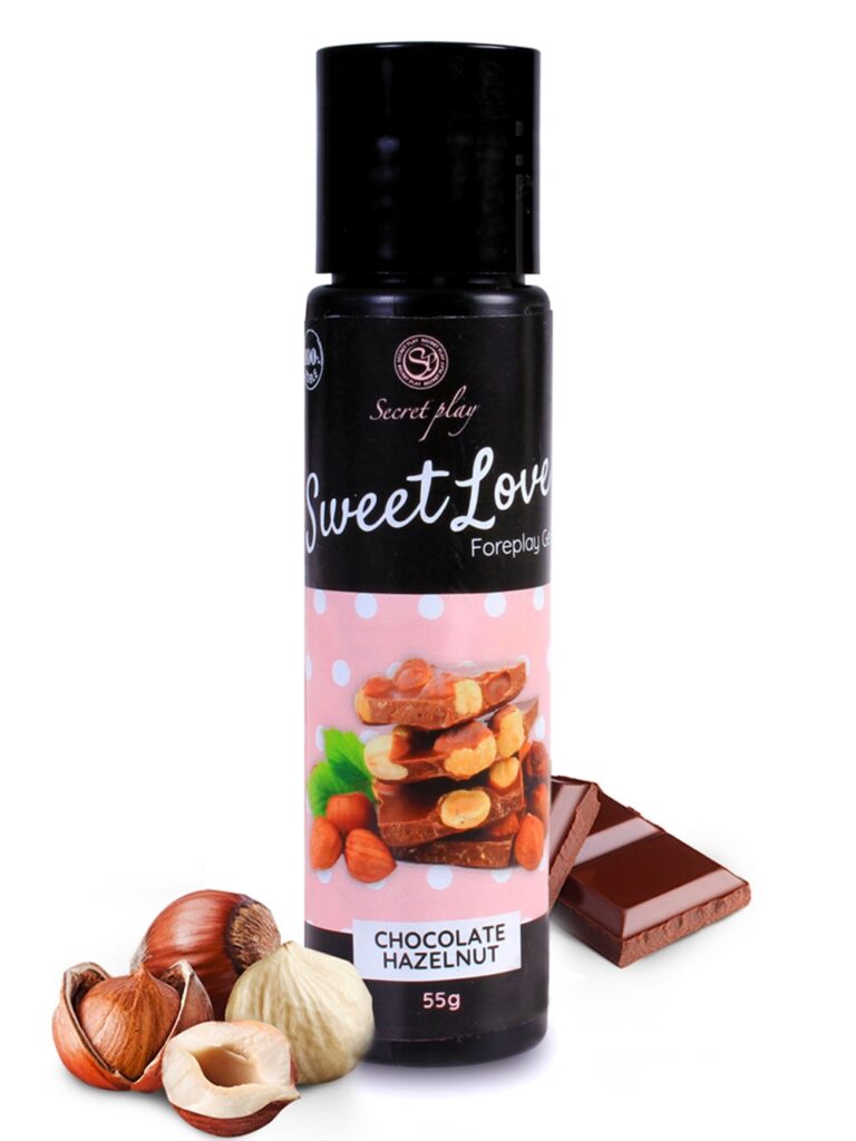 Accueil 16 2 en 1 Gel de massage et lubrifiant chocolat noisette 100% comestible Contenance : 55grs, Parfum : Chocolat noisette