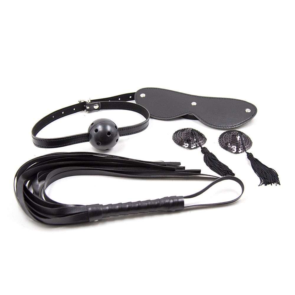 Ensemble Bondage noir - 4 pièces Couleur : Noir 1 Ensemble Bondage noir - 4 pièces Couleur : Noir