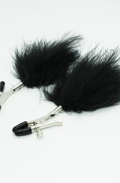 Pinces à seins avec plumes noires Couleur : Noir