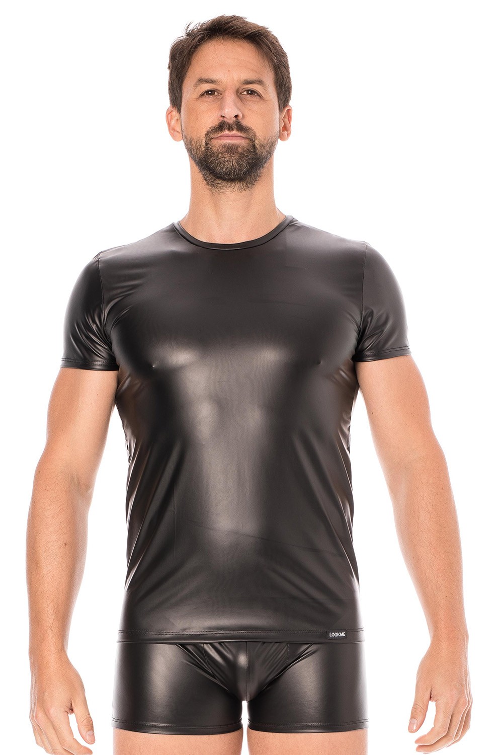 T-shirt simili cuir noir Taille : XL, Couleur : Noir 1 T-shirt simili cuir noir Taille : XL, Couleur : Noir