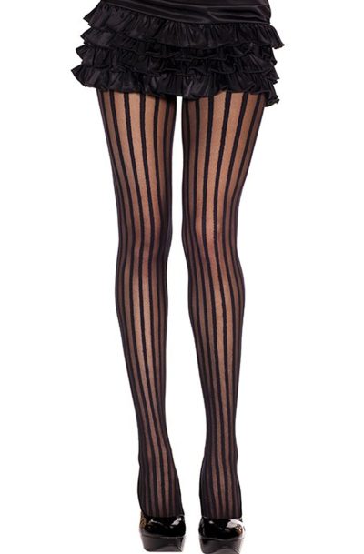 Collant fantaisie avec lignes opaques Taille : TU, Couleur : Noir