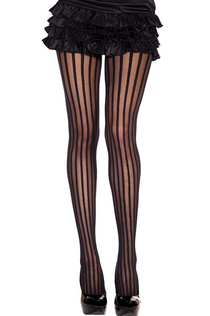 Accueil 12 Collant fantaisie avec lignes opaques Taille : TU, Couleur : Noir
