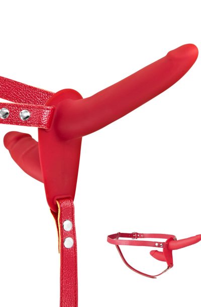 Double gode ceinture rouge Taille : TU, Couleur : Rouge