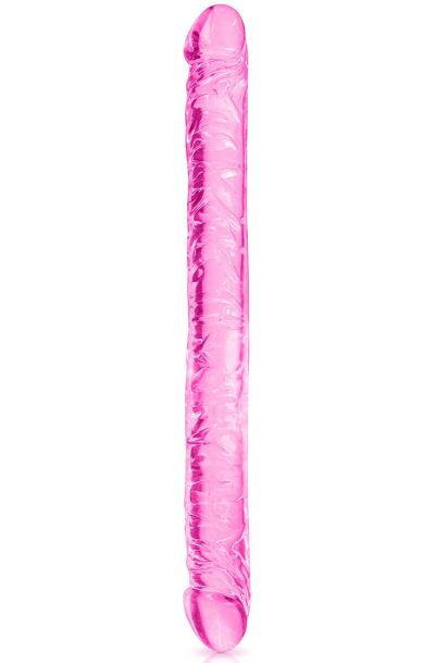 Double dong jelly rose 34cm Taille : TU, Couleur : Rose
