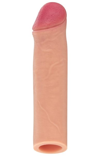 Gaine d'extension de pénis réaliste avec gland Taille : TU, Couleur : Chair