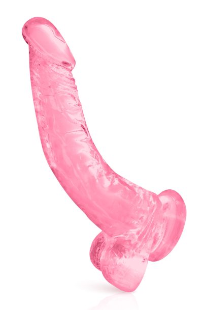 Gode jelly courbe rose ventouse taille XL 22cm Taille : TU, Couleur : Rose
