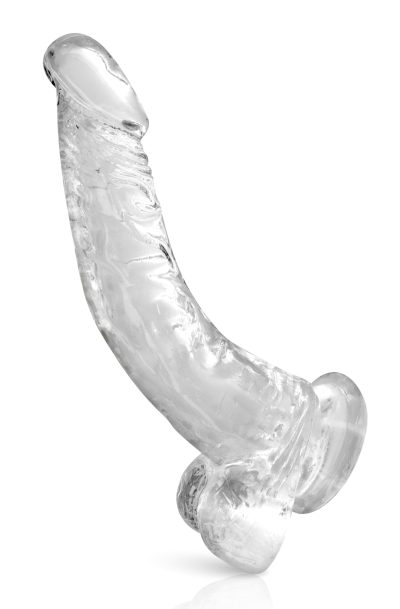 Gode jelly courbe transparent ventouse taille XL 22cm Taille : TU, Couleur : Transparent