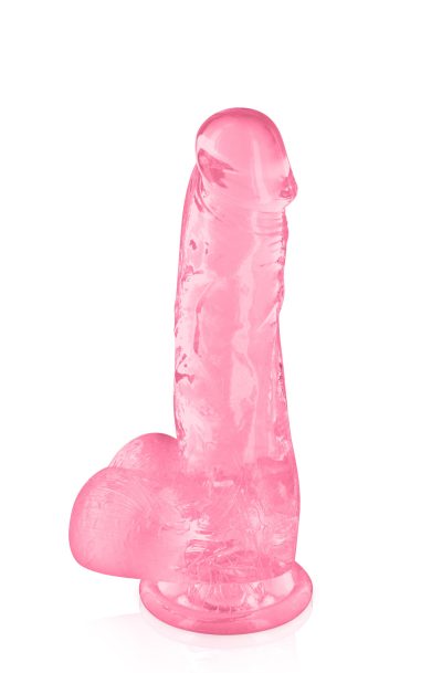Gode jelly rose ventouse taille M 17.5cm Taille : TU, Couleur : Rose