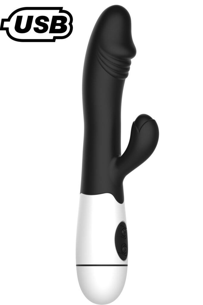 Accueil 10 Vibromasseur rabbit USB noir avec gland 30 programmes Taille : TU, Couleur : Noir, Contenance : Par 1