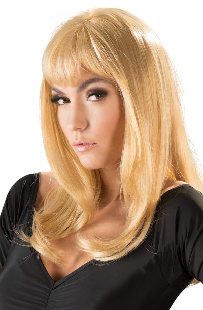 Perruque blonde mi-longue Taille : TU, Couleur : Blond
