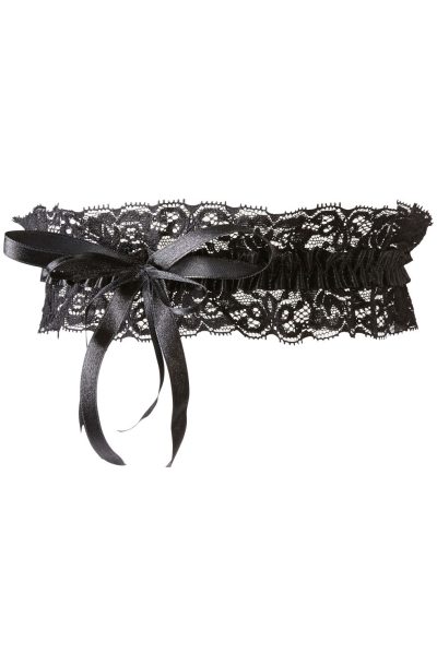 Jarretière dentelle noire Taille : TU, Couleur : Noir