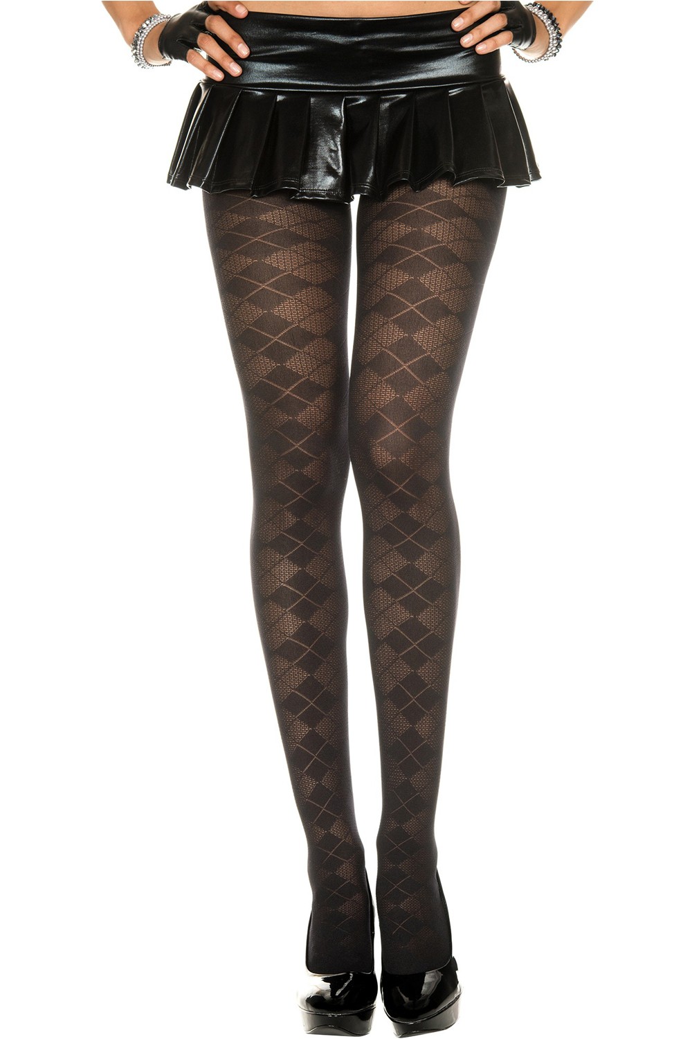 Collant nylon fantaisie noir effet losanges Taille : TU, Couleur : Noir 1 Collant nylon fantaisie noir effet losanges Taille : TU, Couleur : Noir