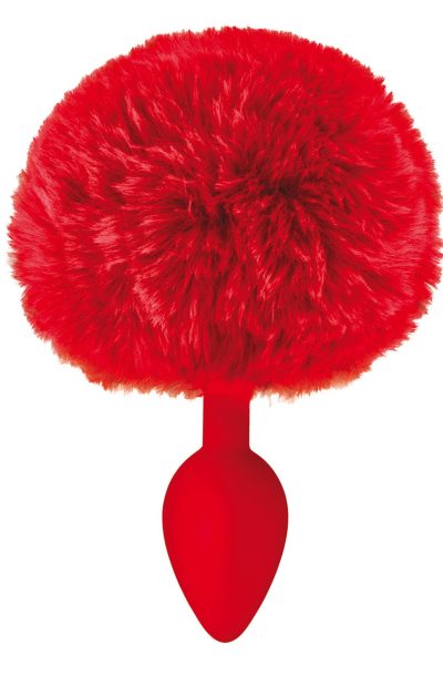 Plug anal pompon rouge Taille : TU, Couleur : Rouge