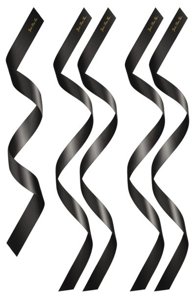 Set de 5 bandeaux satinés noirs chevilles poignets et yeux Taille : TU, Couleur : Noir