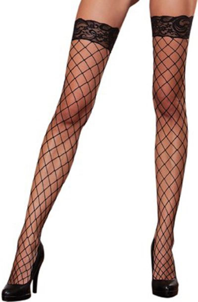 Accueil 19 Bas filet noir autofixants Taille : TU, Couleur : Noir