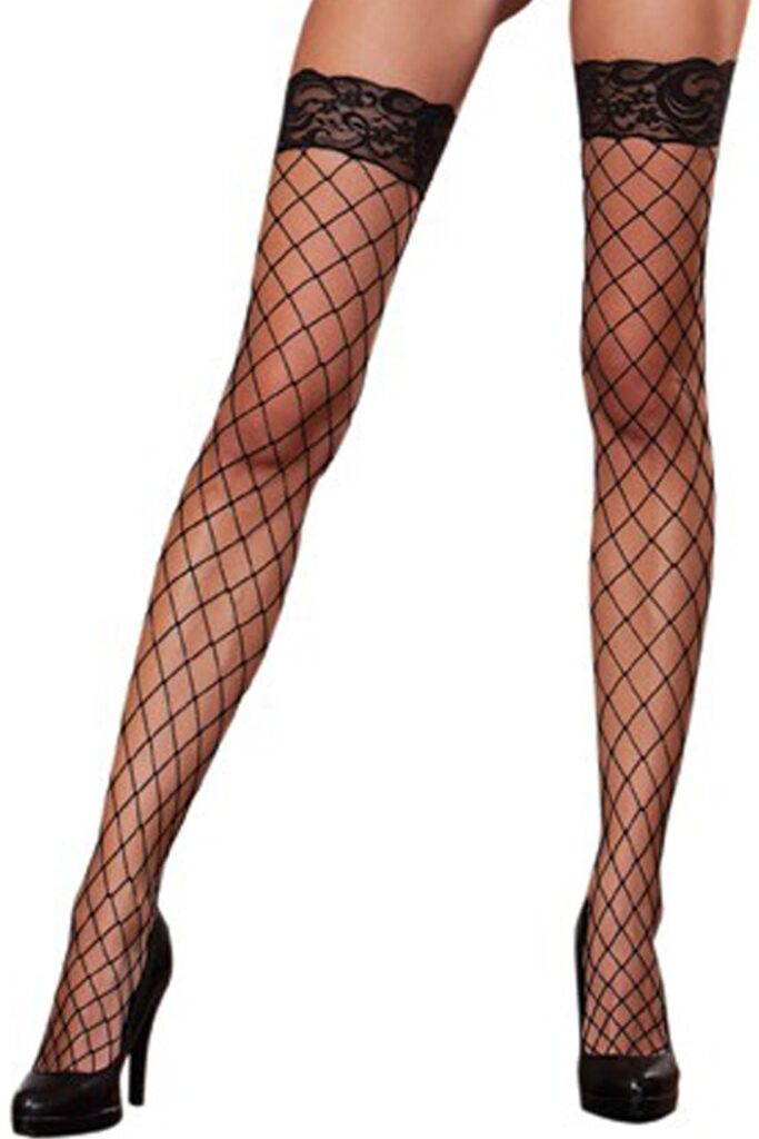 Accueil 13 Bas filet noir autofixants Taille : TU, Couleur : Noir