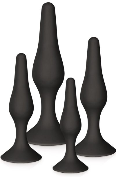Coffret 4 plugs plaisir anal noirs Taille : TU, Couleur : Noir